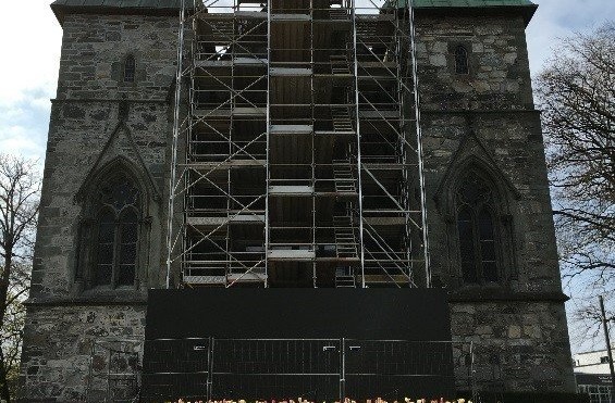 Stavanger Cathedral is being restored with Alustar Scaffolding