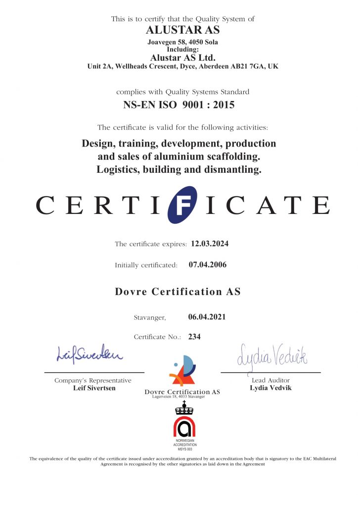 ISO 9001 Certificate 2021-2024