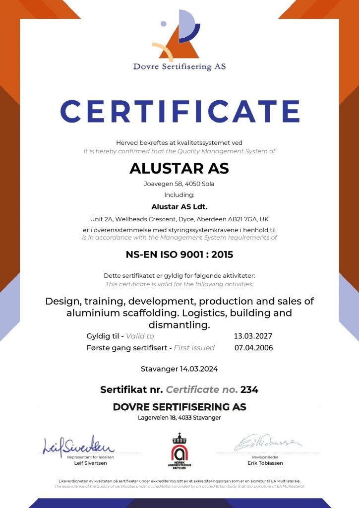 ISO 9001 Certificate 2024-2027
