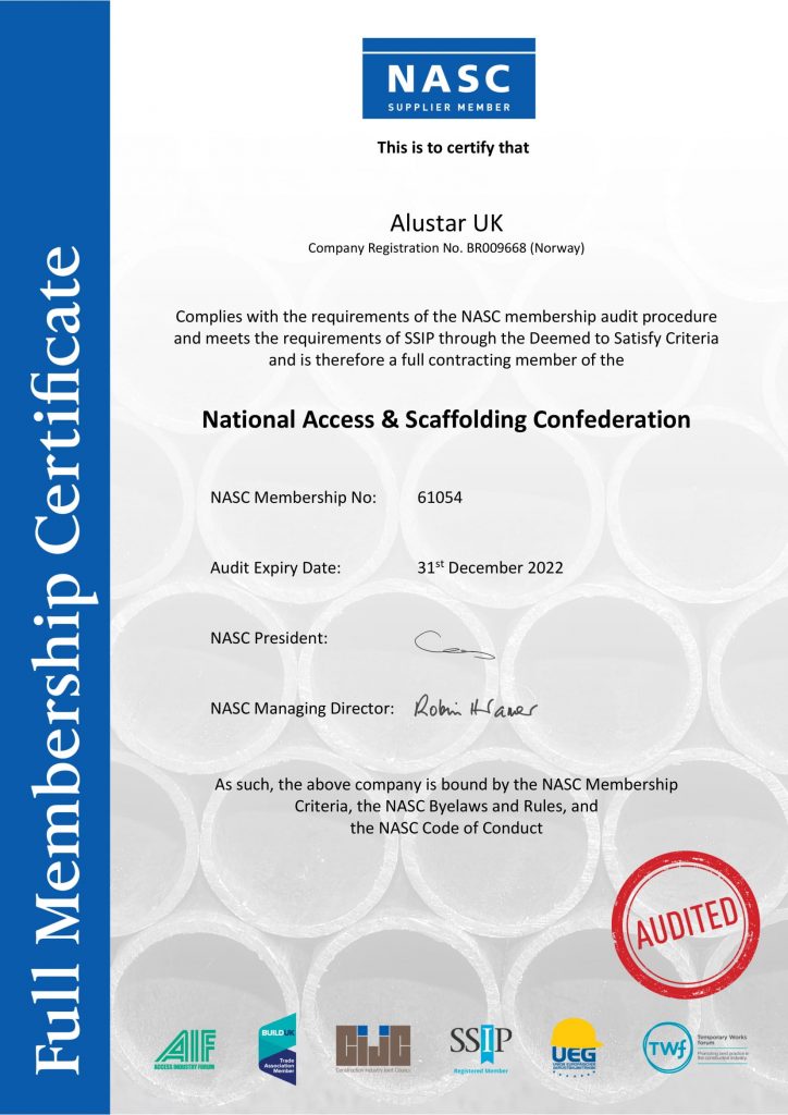 NASC Full Membership Certificate 2022