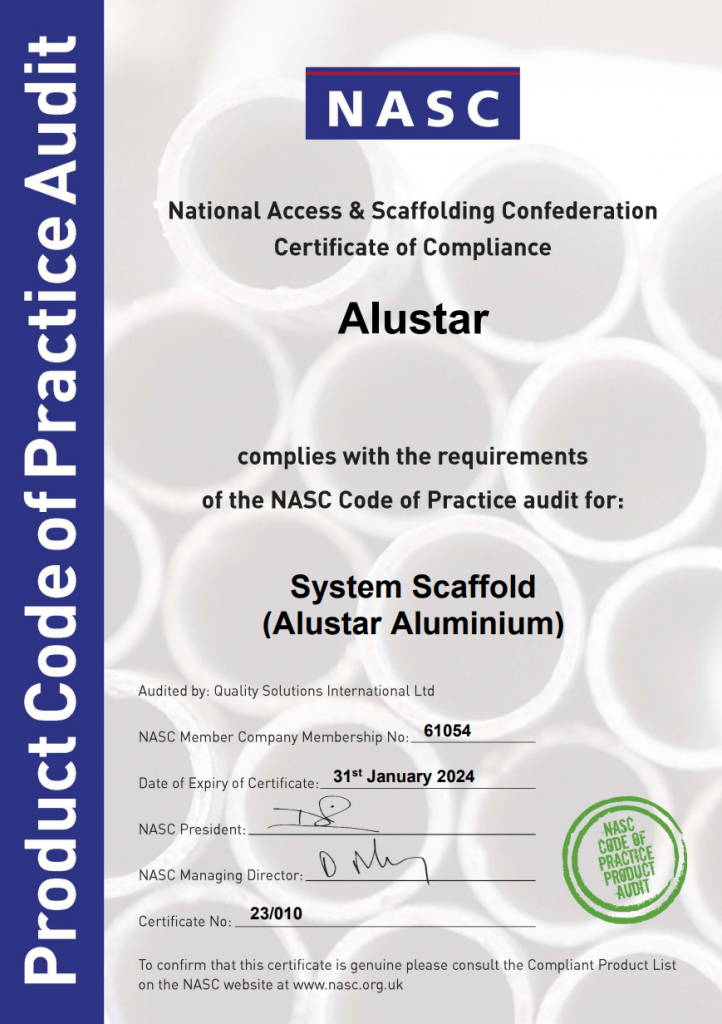 NASC Compliant Product Certificate 2023