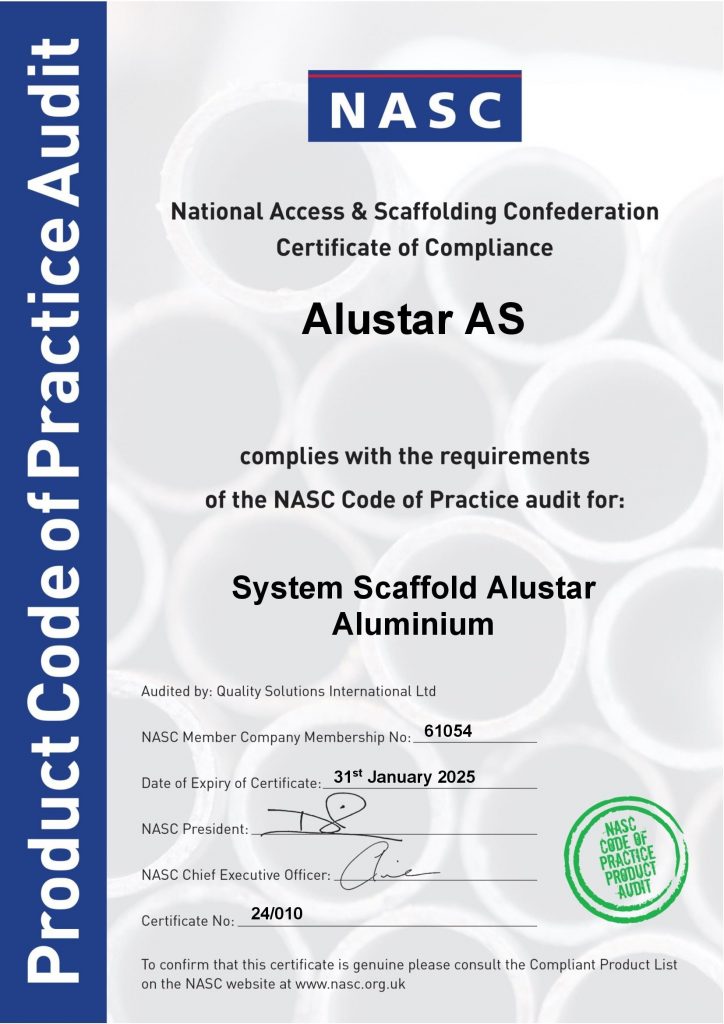 NASC Compliant Product Certificate 2024