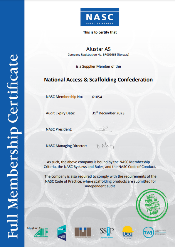 NASC Full Membership Certificate 2023