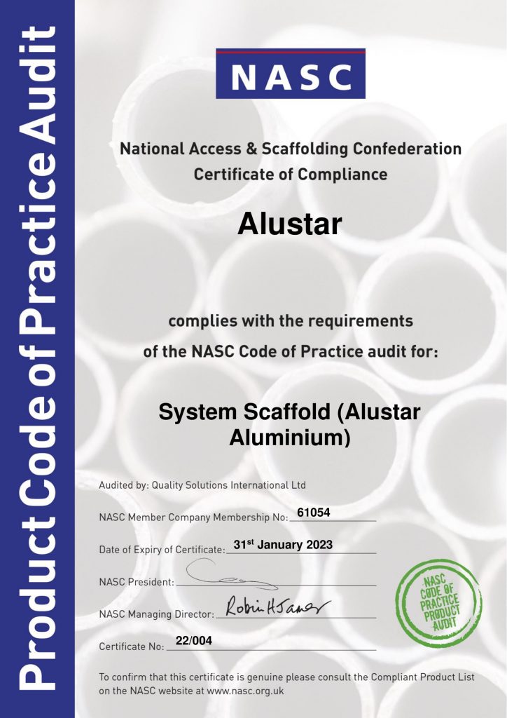 NASC Compliant Product Certificate 2022